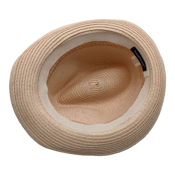 Peach Fedora Ladies Versatile Hat by Rampage Hat Pink & Gold Accent Braided Rope - Picture 5 of 11